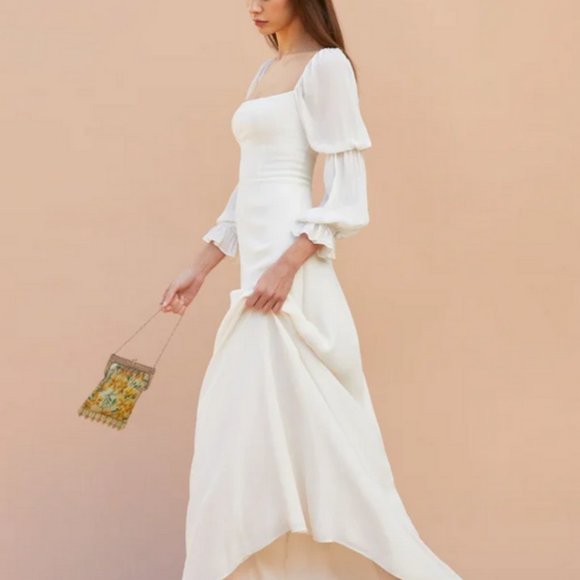Reformation long ivory dress size 4 - Picture 1 of 5